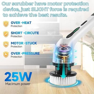 Putih Plastik Pembersih Sikat Listrik Set Jual Teratas Spin Scrubber untuk Pembersihan mendalam