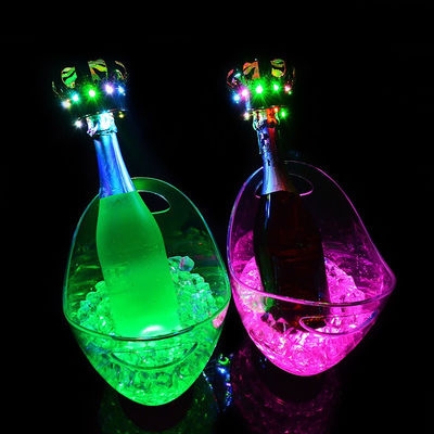 Bentuk oval LED Mewah berkedip Wine Vodka Whiskey Sampanye Ember untuk KTV Bar Party
