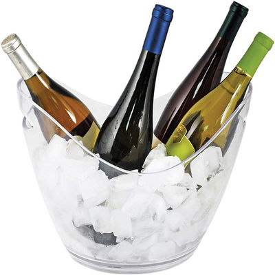 8L LED Acrylic Plastic Ice Bucket Gaya Desain Modern untuk Party Bar Bucket Tongs Type