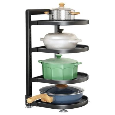 Dilengkapi 29*27*45cm G-ting 4 Tiers Rack untuk menggantung panci dan wajan Organisasi dapur