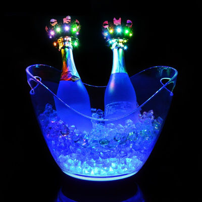 Klub pesta Hotel Acrylic Plastik Minuman Kontainer Custom Logo Led Acrylic Es Ember
