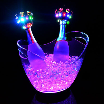 Klub pesta Hotel Acrylic Plastik Minuman Kontainer Custom Logo Led Acrylic Es Ember