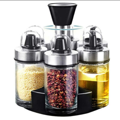 Set Botol Bumbu Kaca Bebas Timah Desain Tepak Bahan Baja Ringan Kapasitas 1,5kg