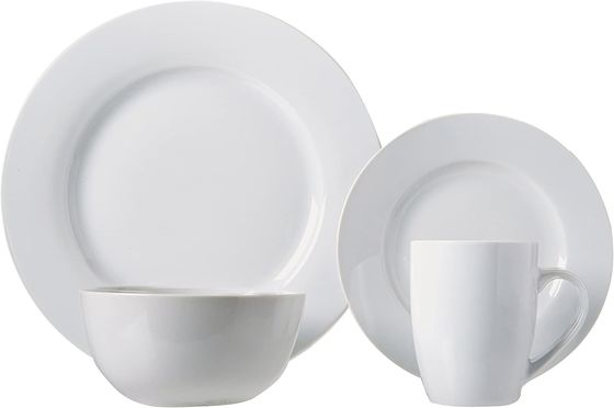 Pabrik Set Meja Makan Bulat Piring halus Set untuk White Bone Porcelain Dinnerware