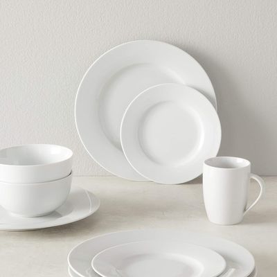 Pabrik Set Meja Makan Bulat Piring halus Set untuk White Bone Porcelain Dinnerware