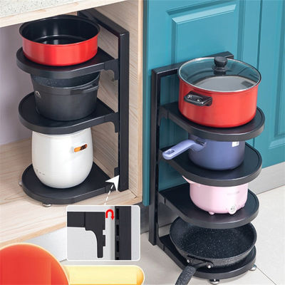 Penyelenggara Rak Pot yang Bisa Disesuaikan 3 Tiers Organizer Pot and Pans dengan Logo yang Disesuaikan