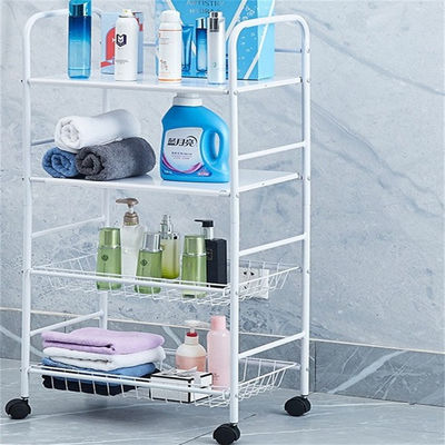5-lapisan berputar baja karbon Trolley dapur rak dengan struktur persegi dan roda
