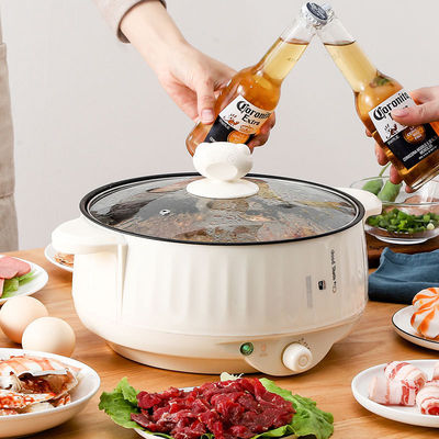 Lapisan anti lengket Rumah Skillet Listrik Portable Hot Pot Listrik untuk Rumah Tangga