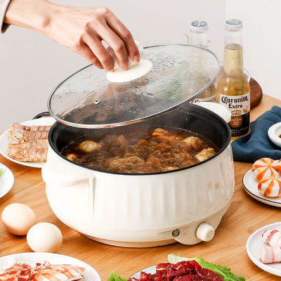 Lapisan anti lengket Rumah Skillet Listrik Portable Hot Pot Listrik untuk Rumah Tangga