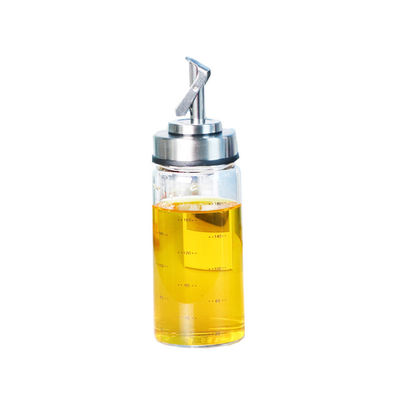 Botol Minyak Pembuka dan Penutupan Otomatis untuk Dapur Kaca Borosilikat Tinggi 6.4 * 25cm