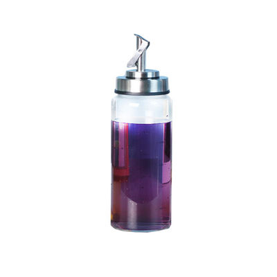 Botol Minyak Pembuka dan Penutupan Otomatis untuk Dapur Kaca Borosilikat Tinggi 6.4 * 25cm