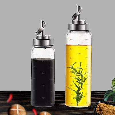 Botol Minyak Pembuka dan Penutupan Otomatis untuk Dapur Kaca Borosilikat Tinggi 6.4 * 25cm