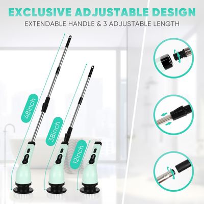 Electric Spin Scrubber Cordless Bath Tub Kitchen Cleaner Brush untuk pembersihan rumah tangga