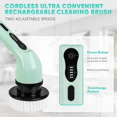 Electric Spin Scrubber Cordless Bath Tub Kitchen Cleaner Brush untuk pembersihan rumah tangga