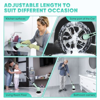 Electric Spin Scrubber Cordless Bath Tub Kitchen Cleaner Brush untuk pembersihan rumah tangga