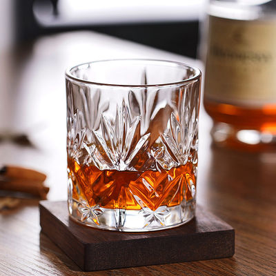 340ml Luxury Clear Rock Design Kaca Ukiran Kristal Luxury Whiskey Bir Cup
