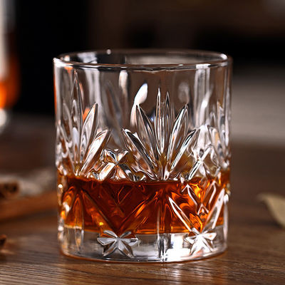 340ml Luxury Clear Rock Design Kaca Ukiran Kristal Luxury Whiskey Bir Cup