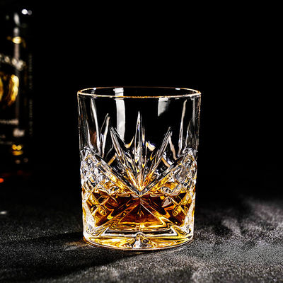 340ml Luxury Clear Rock Design Kaca Ukiran Kristal Luxury Whiskey Bir Cup
