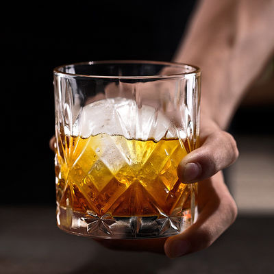 340ml Luxury Clear Rock Design Kaca Ukiran Kristal Luxury Whiskey Bir Cup