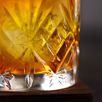 340ml Luxury Clear Rock Design Kaca Ukiran Kristal Luxury Whiskey Bir Cup
