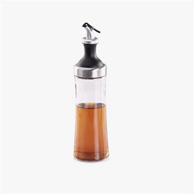 Set botol minyak kaca borosilikat tinggi rumah tangga dengan katup melengkung dan pengukuran kontrol minyak