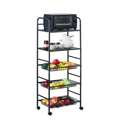 Square Sayuran Buah 3/4/5 Lapisan Gulir Rak Multi-fungsi Dapur Storage Rack