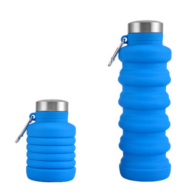 Desain yang dapat ditarik kembali Botol air olahraga silikon kapasitas besar untuk kegiatan luar ruangan