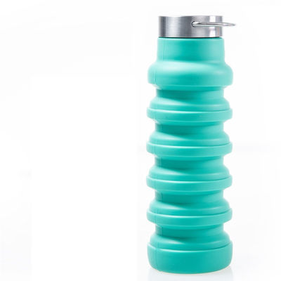 Desain yang dapat ditarik kembali Botol air olahraga silikon kapasitas besar untuk kegiatan luar ruangan