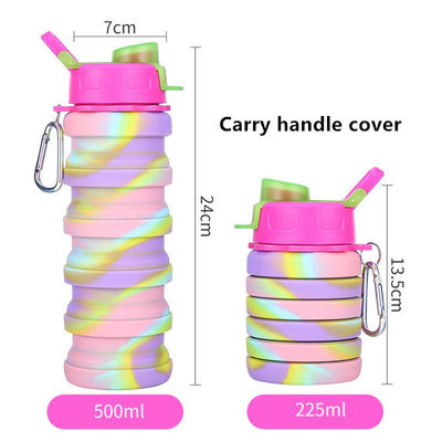 Botol Air Portable untuk Kebugaran dan Menunggang Kreatif Kamuflase Silicone Lipat Mug