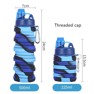 Botol Air Portable untuk Kebugaran dan Menunggang Kreatif Kamuflase Silicone Lipat Mug