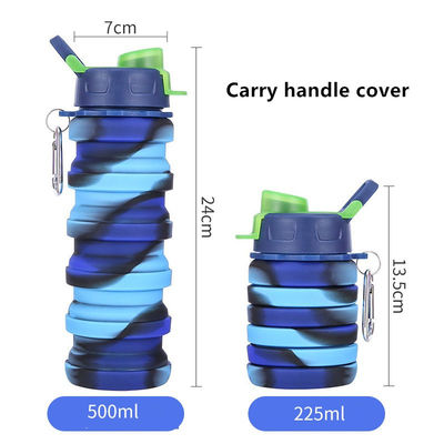Botol Air Portable untuk Kebugaran dan Menunggang Kreatif Kamuflase Silicone Lipat Mug