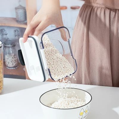 Standing Type Kitchen PET Plastic Food Storage Container Transparan Airtight 4pc Set
