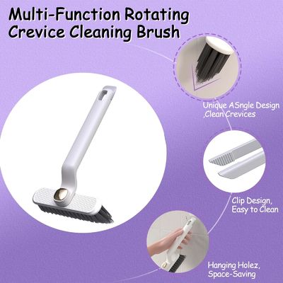 OEM/ODM Acceptable Cleaning Brush 360 Rotating Crevice Brush untuk Corners and Gaps