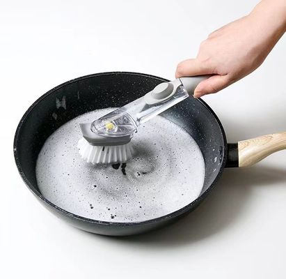 Alat dapur Sikat pembersih 2 dalam 1 Sikat cuci piring dengan gagang panjang dan spons