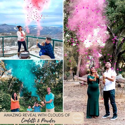 100% Biodegradable Confetti Powder Cannons Sempurna untuk Perlengkapan Pesta Menunjukkan Jenis Kelamin