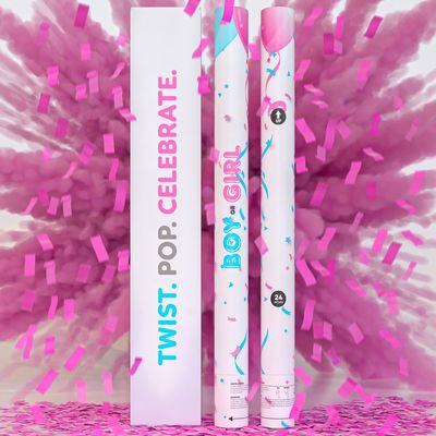 Tambahkan unsur kejutan untuk pesta tahun Anda dengan gender mengungkapkan confetti serbuk meriam