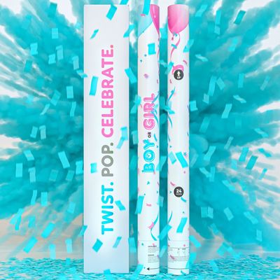 Tambahkan unsur kejutan untuk pesta tahun Anda dengan gender mengungkapkan confetti serbuk meriam