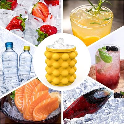 40 Kubik Pembuat Es Silikon untuk Es Bucket PP Piala Bulat dan corong Biru/Hijau/Kuning