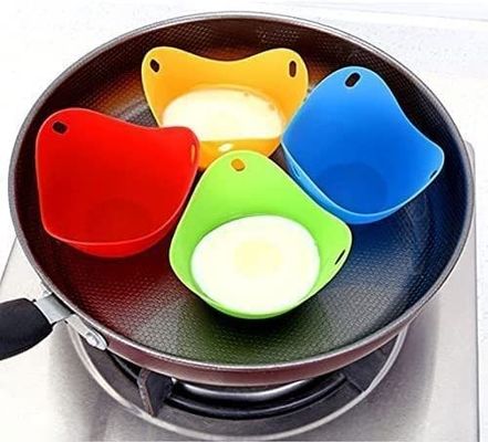 Custom Logo Silicone Microwave Egg Poacher Cups untuk Perfect Poached Eggs Diameter 9cm