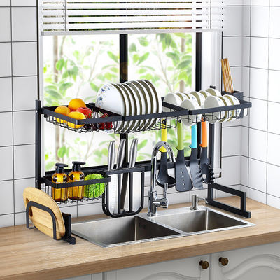 Disesuaikan Logo Dapur Organizer Piring Perlengkapan Meja Drainer Piring Pengeringan Rak Organizer
