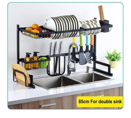 Disesuaikan Logo Dapur Organizer Piring Perlengkapan Meja Drainer Piring Pengeringan Rak Organizer