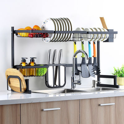 Disesuaikan Logo Dapur Organizer Piring Perlengkapan Meja Drainer Piring Pengeringan Rak Organizer