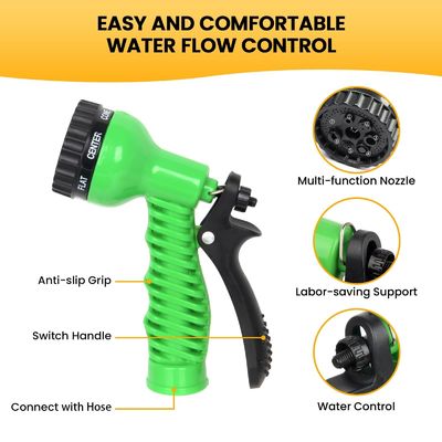 25-250ft Tekanan Tinggi Heavy Duty Garden Water Hose Spray Nozzle dengan Hose Expandable
