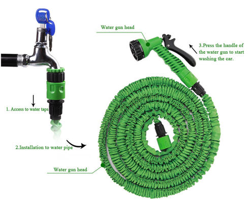 25-250ft Tekanan Tinggi Heavy Duty Garden Water Hose Spray Nozzle dengan Hose Expandable