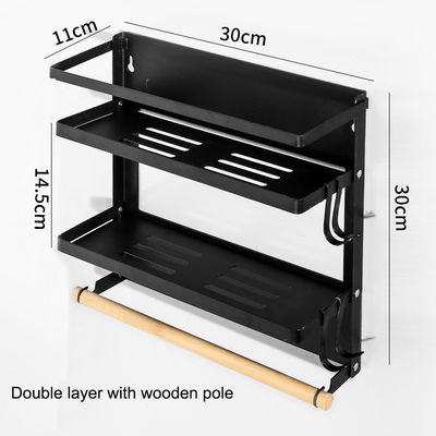 Magnet Kitchen Organizer Paper Towel Holder Metal Shelf Spice Storage Rack Refrigerator Rak