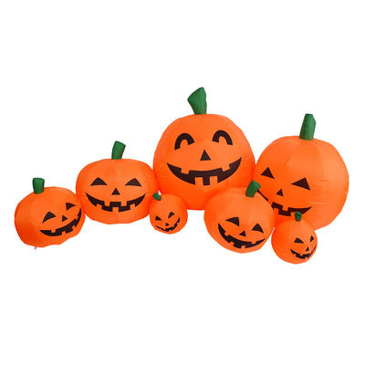 2.2m Panjang Outdoor Indoor Halloween Inflatable labu Dekorasi dengan lampu LED
