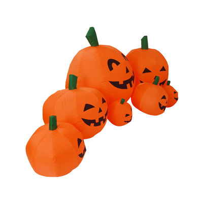 2.2m Panjang Outdoor Indoor Halloween Inflatable labu Dekorasi dengan lampu LED