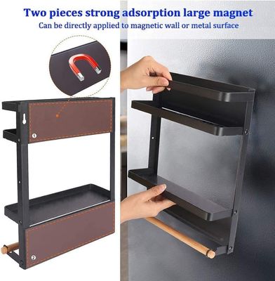 Pengangkut rak rak logam lemari es rak rempah magnetik penyelenggara untuk kulkas