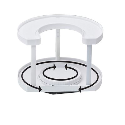 Home Cosmetic Storage Gods ABS Rotating Shelf Cabinet Organizer dengan Logo yang Disesuaikan