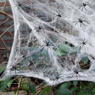 Disesuaikan Stretchy Halloween Spider Web Scary Scene Perlengkapan untuk Rumah Hantu